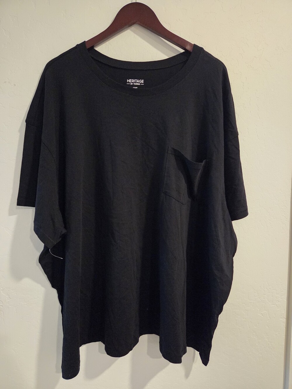 Heritage By Torrid Black Short-Sleeve Pocket Tee